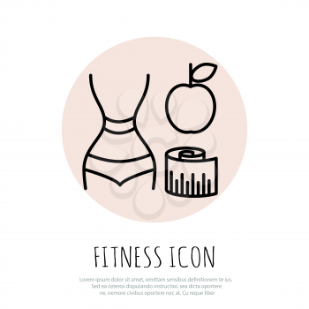 Fitness line art icon for your design. Vector illusration