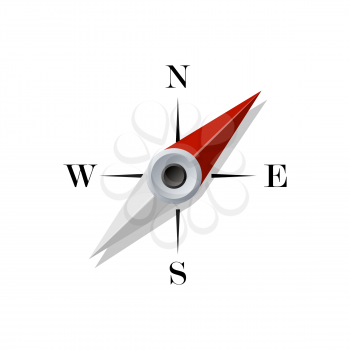 Compass, travel symbol icon on white. Vector