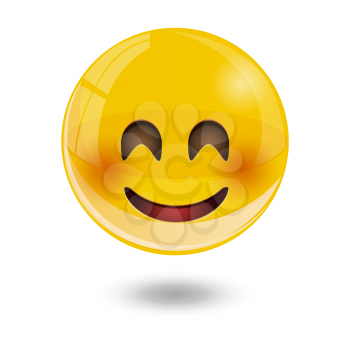 glass smiley emoticons emoji, vector illustration.