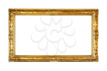 Retro old gold frame, isolated 