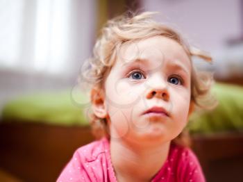 Pensive little girl portrait