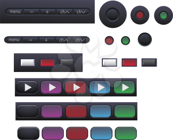 Royalty Free Clipart Image of a Set of Buttons