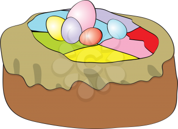 Royalty Free Clipart Image of an Easter Egg Cake