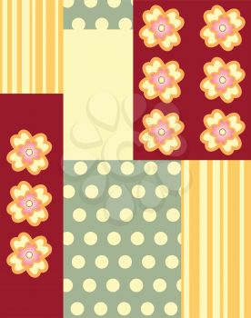 Royalty Free Clipart Image of a Background With Flowers and Patterns