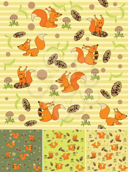 Royalty Free Clipart Image of a Squirrel Background