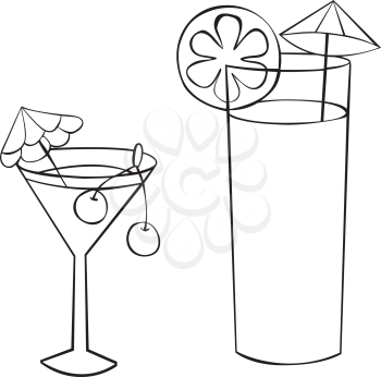 Royalty Free Clipart Image of Two Drinks