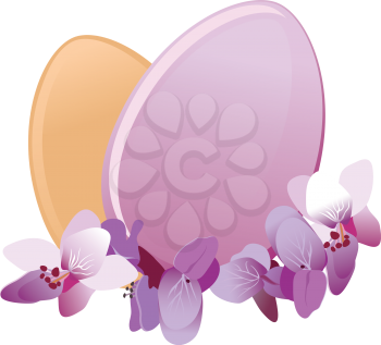 Royalty Free Clipart Image of Easter Eggs With Flowers