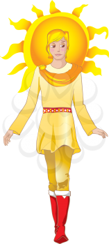 Royalty Free Clipart Image of a Sun Man