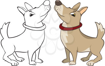 Royalty Free Clipart Image of Two Versions of a Dog