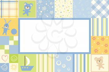 Royalty Free Clipart Image of a Quilt Frame