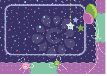 Royalty Free Clipart Image of a Background With Balloons