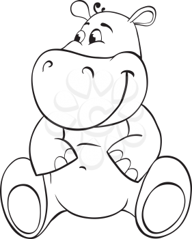 Royalty Free Clipart Image of a Hippo