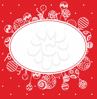 Royalty Free Clipart Image of a Red Christmas Frame