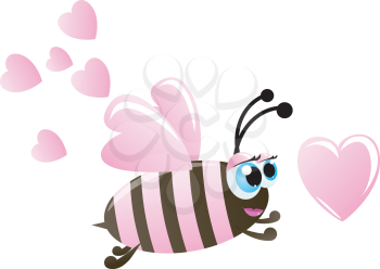 Valentines day. Bee and hearts