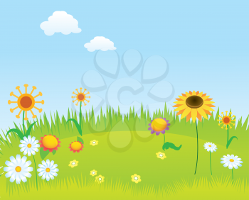 Blooming lawn background
