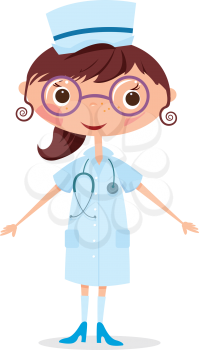 A young nurse with stethoscope.
EPS10. Contains transparent objects used for face drawing