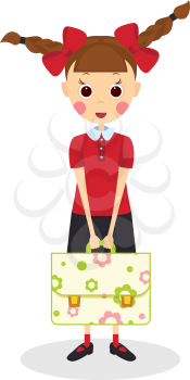 Schoolgirl with briefcase