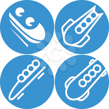 Bobsled icon set