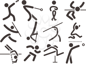 Summer sports icons -  set of athletics icons