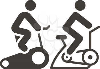 Fitness sports icons set - indoor cycling icons