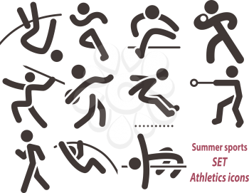 Summer sports icons -  set of athletics icons