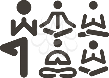 Health and Fitness icons set - yoga icons set.
All icons are optimized for size 32x32 pixels