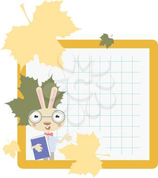 Rabbit - back to school illustration