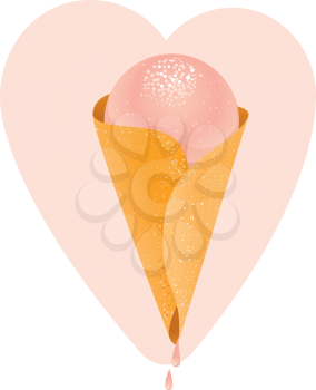 Ice cream cone and heart