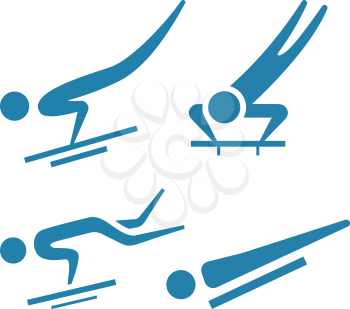 Winter sport icon - Skeleton icons set
