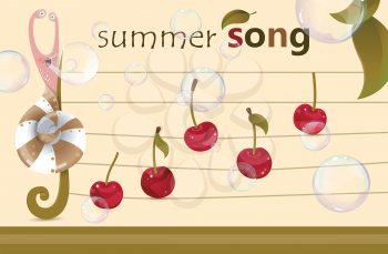 Song of summer - musical fruity background