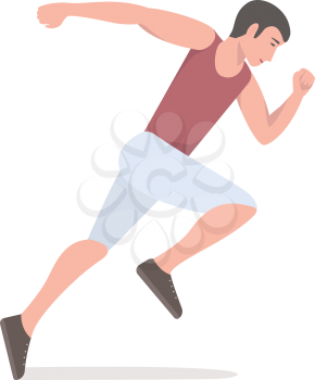 Running athlete. Work to achieve the goal. Color illustration