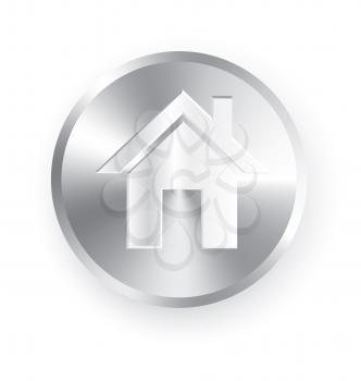 Royalty Free Clipart Image of a Glossy Home Icon