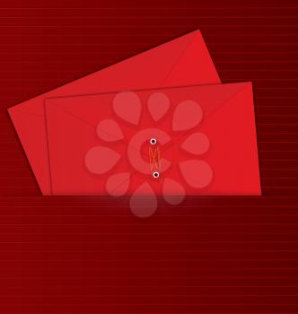 Royalty Free Clipart Image of Red Envelopes