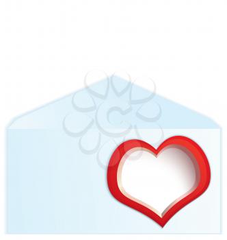 Royalty Free Clipart Image of a Heart on an Envelope