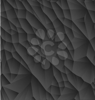 Vector abstract black polygonal background with shadows and light surface.

