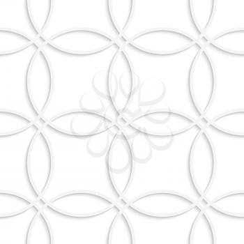 Abstract 3d seamless background. Simple geometrical pattern of intersecting circles with cut out of paper effect.


