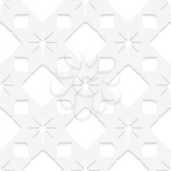 Abstract 3d seamless background. White stars with cut out of paper effect.



