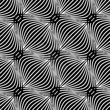 Abstract seamless background. Black and white simple wavy pattern.
