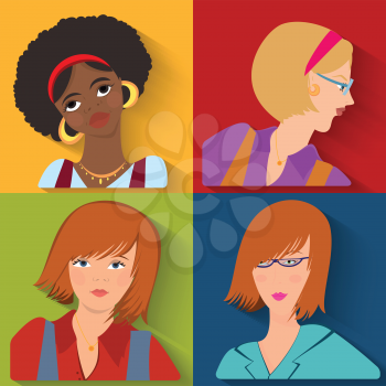 Flat design. Beauty salon spa.Flat people avatar beauty spa employees.