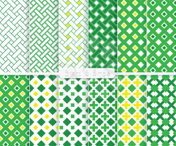 Seamless stylish geometric background set. Simple patterns.Each pattern grouped on separate layer under cover. Easy to edit or recolor.