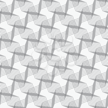 Seamless stylish geometric background. Modern abstract pattern. Flat monochrome design.Monochrome pattern with intersecting thin lines forming stars on gray.