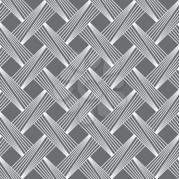 Seamless stylish geometric background. Modern abstract pattern. Flat monochrome design.Monochrome pattern with light gray diagonally striped lattice.