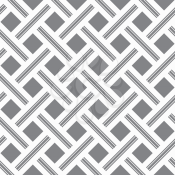 Seamless stylish geometric background. Modern abstract pattern. Flat monochrome design.Monochrome pattern with light gray stripes and gray squares.