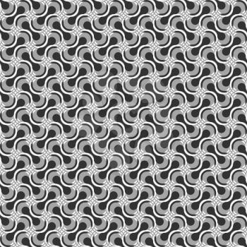 Seamless stylish geometric background. Modern abstract pattern. Flat monochrome design.Dark gray ornament with black rounded shapes.