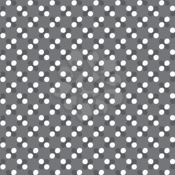 Seamless stylish geometric background. Modern abstract pattern. Flat monochrome design.Dark gray ornament with white circles and rounded shapes.