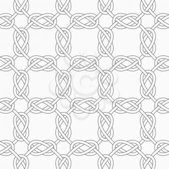 Seamless stylish geometric background. Modern abstract pattern. Flat monochrome design.Slim gray square interlocking ornament.