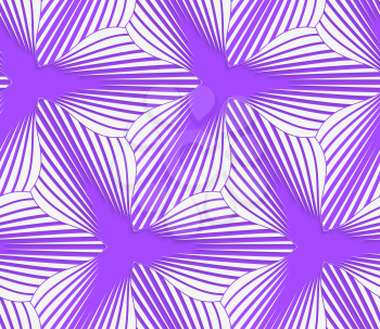 Seamless geometric background. Pattern with realistic shadow and cut out of paper effect.Colored.3D colored purple geometrical striped flower.