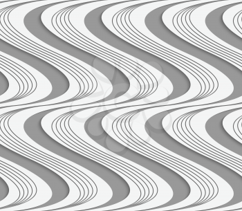 Stylish 3d pattern. Background with paper like perforated effect. Geometric design.Perforated paper with vertical striped and solid waves.