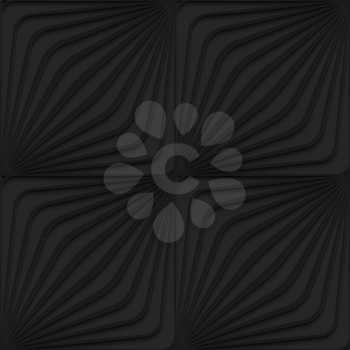 Black 3D seamless background. Dark pattern with realistic shadow.Black 3d diagonal onion shapes.