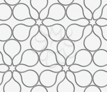 Modern seamless pattern. Geometric background with perforated effect. Shadow creates 3D texture.Perforated flower contour.